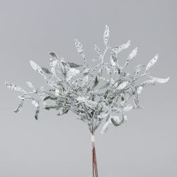 Mistel-Bündel x3 mit Schnee und Glitter grün 32cm