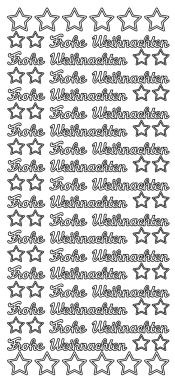 Sticker Konturen Frohe Weihnachten silber