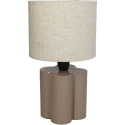 Tisch Lampe Metall beige 13,5x13,5x24cm