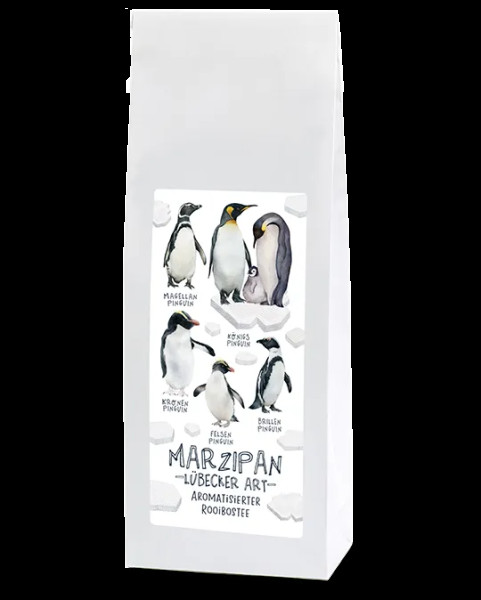 Tee Marzipan "Lübecker Art" Pinguinbande aromatisierter Rooibostee 100g