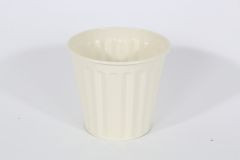 Topf Rillen creme 13x12cm