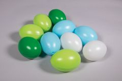 Plastik Eier 6cm ° blaugrün Mix 10Stück