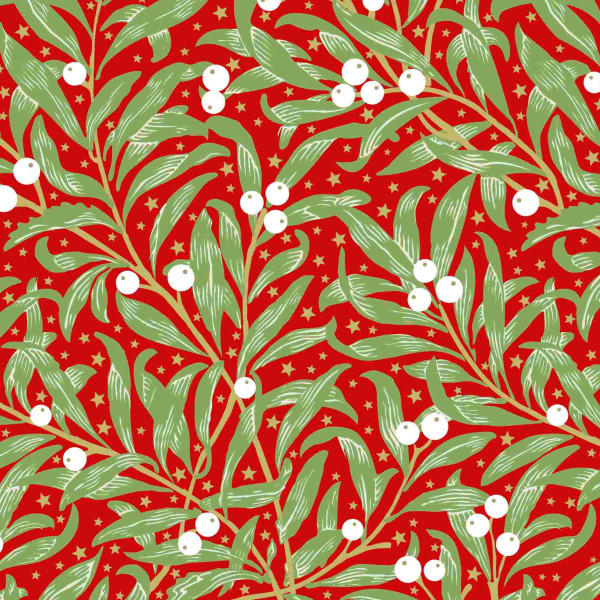 Serviette Atelier 33x33cm Atelier Christmas Leaves rot