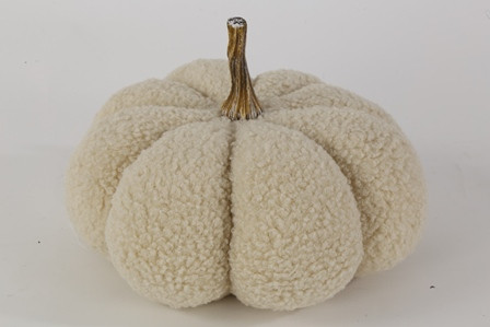 Kürbis Plüsch creme 20,5x20,5x20cm