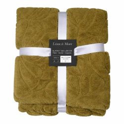 Decke Blätter grün 140x200cm