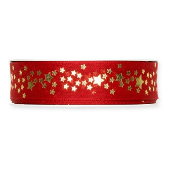 Band Sternchen 25mmx18m rot/gold