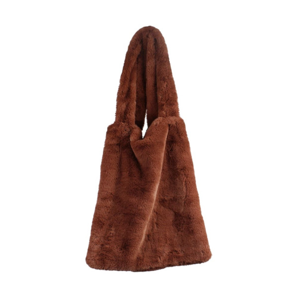 Tasche Kunstpelz braun 44x38x4cm