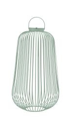 LED Laterne Metalll "Lunaro" grün, Größe L: 34,5x34,5x60,5 cm, aufladbar über USB-C-Anschluss, inkl