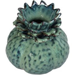 Vase Steingut grün 17,5x17,5x15,5cm