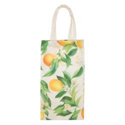 Flaschentasche Zitronen 15x28cm gelb/grün/natur