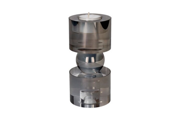 Windlicht Glas grau 7x15x7cm