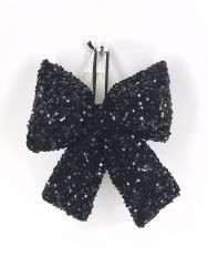 Schleife Pailetten schwarz 27cm