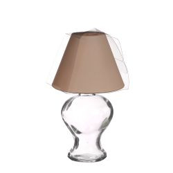 Lampe Amber für Teelicht Glas klar-beige Ø9 h.16 cm