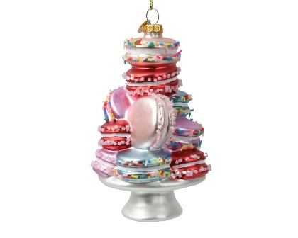Hänger Kuchen Glas bunt 8x8x13.5cm