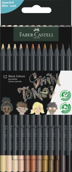 Faber-C. Buntstifte Black Edit Skin Tones 12er