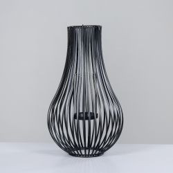 Windlicht Metall schwarz 41,5cm