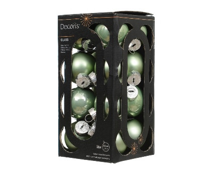Kugeln Glas matcha green mix 16St. 3.5cm