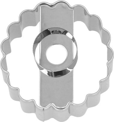 Ausstechform Linzer Welser 5cm, Edelstahl doppelseitig nutzbar PG blau