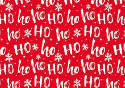 Geschenkpapier 2mx70cm Ho ho ho, red