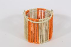 Windlicht mit Glas orange 16x16cm