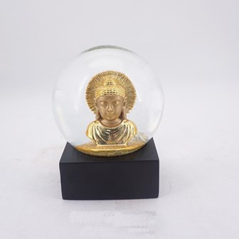 Schüttel Kugel Buddha gold 13cm