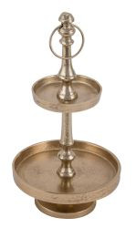 Etagere 2 Etagen Alu gold 16x16x29cm