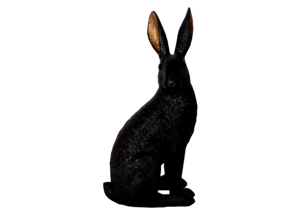 Hase Poly schwarz gold 40cm