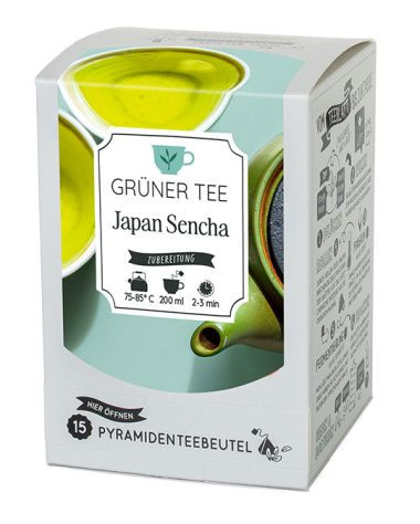 Pyramidenbeutelbox Japan Sencha Grüntee 15 Btl.