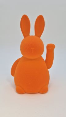 Hase winkend orange 12x10,5x20cm