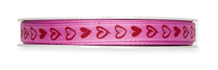 Band Herzen 10mmx20m rose pink/rot