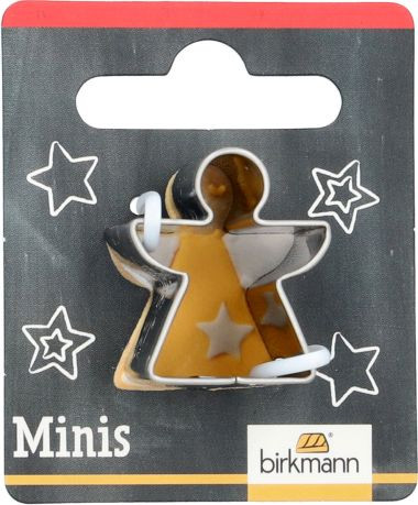 Mini-Ausstechform Engel 2,7cm Edelstahl auf Cardboard PG rot