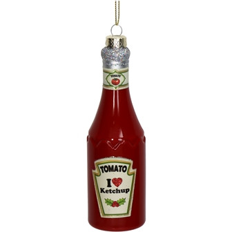 Hänger Ketchup Glas rot 4x4x14cm