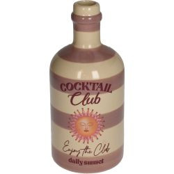 Vase Cocktailflasche Steingut 9,5x9,5x21cm