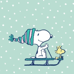 Serviette 33x33cm Winter Snoopy