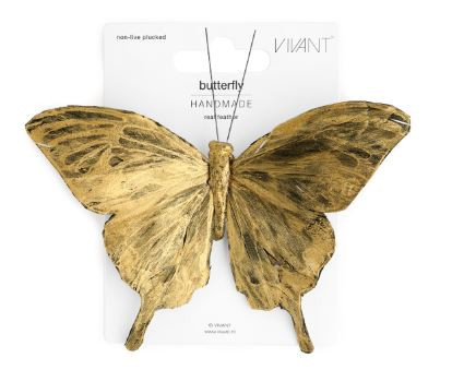 Federdeko BUTTERFLY 11,5x17cm gold