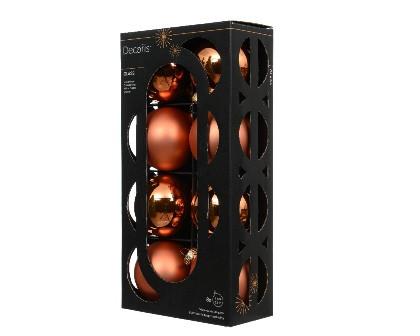 Kugeln Glas warm orange mix 8St. 7cm