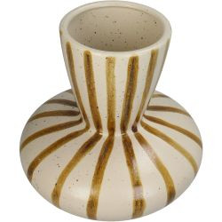 Vase Steingut braun 22x22x23cm
