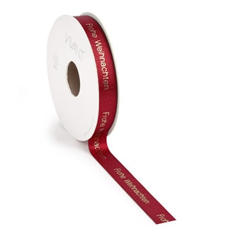 Band VICTORIA FROHE WEIHN. 15mmx15m bordeaux