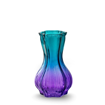 Vase Glas petrol lila 15x9cm
