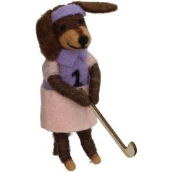 Hänger Hund Gol Filz Lila 12cm
