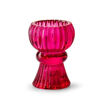 Kerzenhalter Glas fuchsia 8x6cm