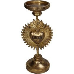 Kerzenhalter Polyresin Gold 12x9,5x26cm