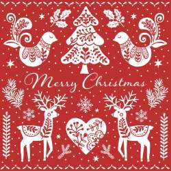 Serviette Atelier 33x33cm Atelier Weihnachtsfolklore
