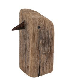 Vogel Holz mit Metallschnabel natur 7x4,5x10,5cm