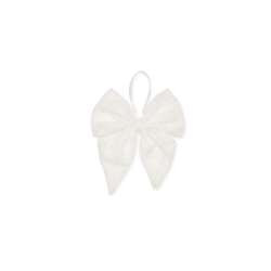 Schleife Blumenstickerei 10x11cm weiss 4Stück