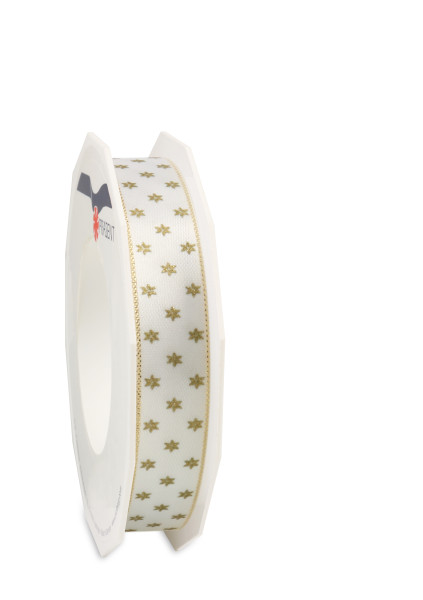 Band MILANO 15mmx20m weiss/gold