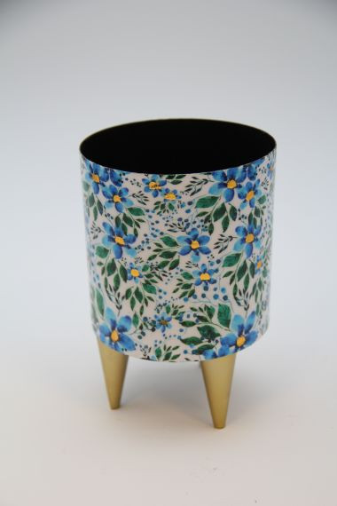 Pflanztopf Metall grün/blau 10x15cm