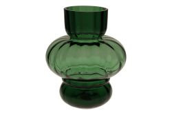 Vase Glas Twill grün M 23,7cm 19,7x23,7x19,7cm