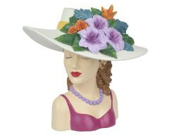 Topf Polyresin pink 22x16x21cm