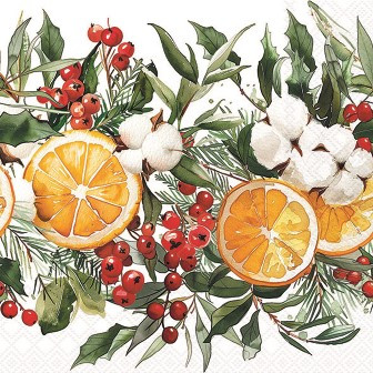 Serviette Winter oranges 33x33cm